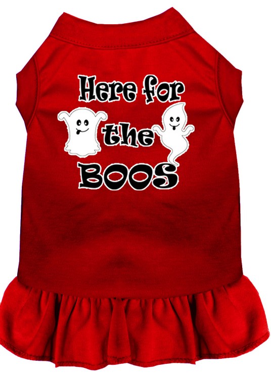 Here for the Boos Screen Print Dog Dress Red Med